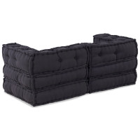 Produktbild för Modulsofa enhet 2 pcs Antracit 140 x 70 x 56 cm Tyg