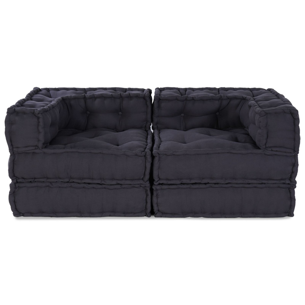 Produktbild för Modulsofa enhet 2 pcs Antracit 140 x 70 x 56 cm Tyg