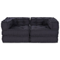 Produktbild för Modulsofa enhet 2 pcs Antracit 140 x 70 x 56 cm Tyg