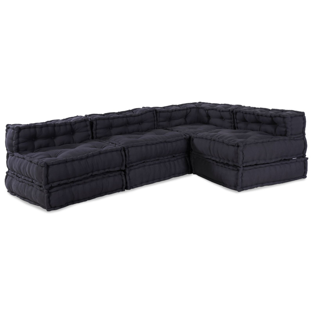 Produktbild för Modulsofa enhet 4 pcs Antracit Tyg