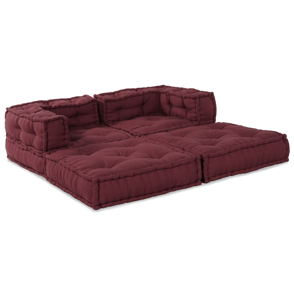 Produktbild för Modulsofa enhet 2 pcs Bordeaux 140 x 70 x 56 cm Tyg