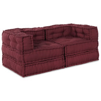 Produktbild för Modulsofa enhet 2 pcs Bordeaux 140 x 70 x 56 cm Tyg