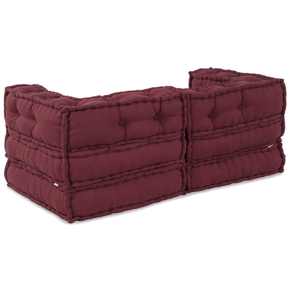 Produktbild för Modulsofa enhet 2 pcs Bordeaux 140 x 70 x 56 cm Tyg