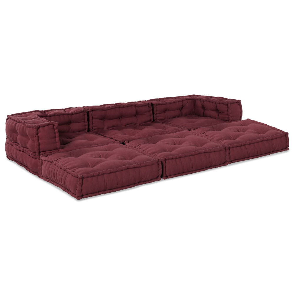 Produktbild för Modulsofa enhet 3 pcs Bordeaux Tyg