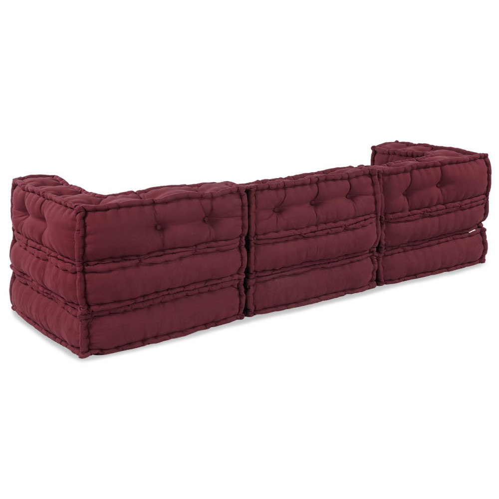 Produktbild för Modulsofa enhet 3 pcs Bordeaux Tyg