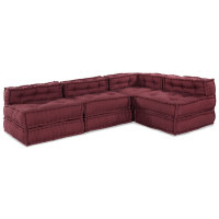 Produktbild för Modulsofa enhet 4 pcs Bordeaux Tyg