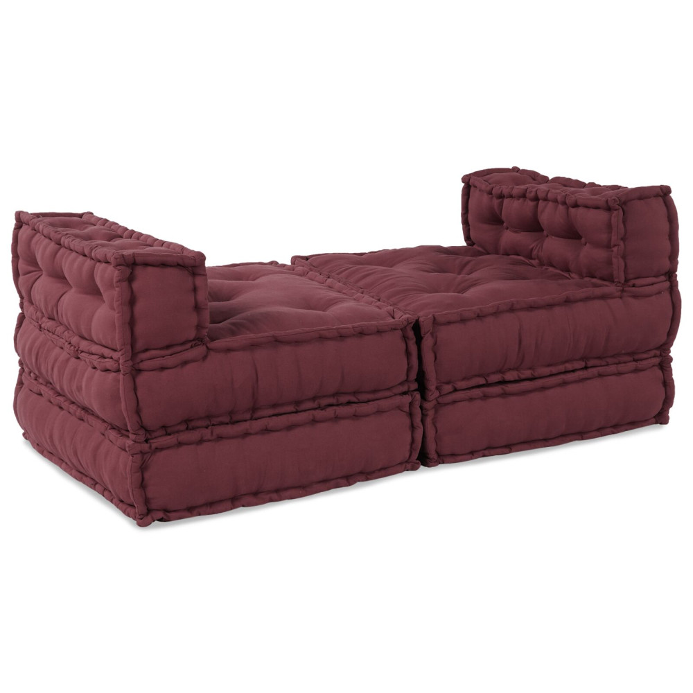 Produktbild för Modulsofa enhet 4 pcs Bordeaux Tyg