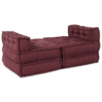 Produktbild för Modulsofa enhet 4 pcs Bordeaux Tyg