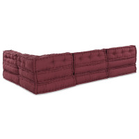 Produktbild för Modulsofa enhet 4 pcs Bordeaux Tyg