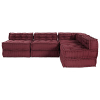 Produktbild för Modulsofa enhet 4 pcs Bordeaux Tyg