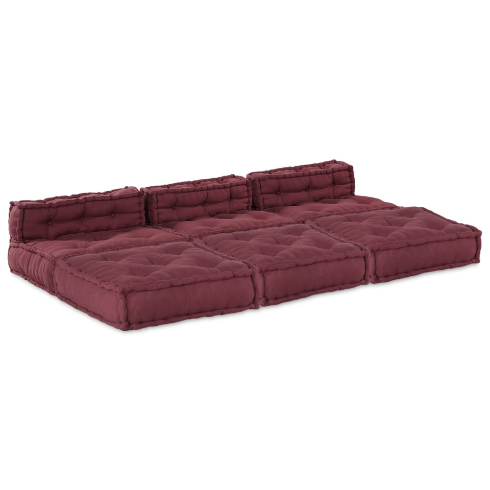 Produktbild för Modulsofa enhet 4 pcs Bordeaux Tyg
