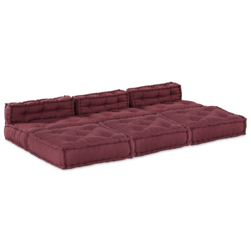vidaXL Modulsofa enhet 4 pcs Bordeaux Tyg
