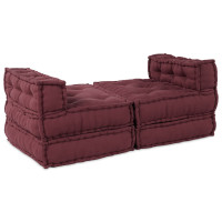 Produktbild för Modulsofa enhet 4 pcs Bordeaux Tyg