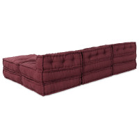 Produktbild för Modulsofa enhet 4 pcs Bordeaux Tyg
