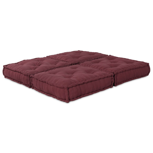 vidaXL Modulsofa enhet 2 pcs Bordeaux 140 x 70 x 36 cm Tyg