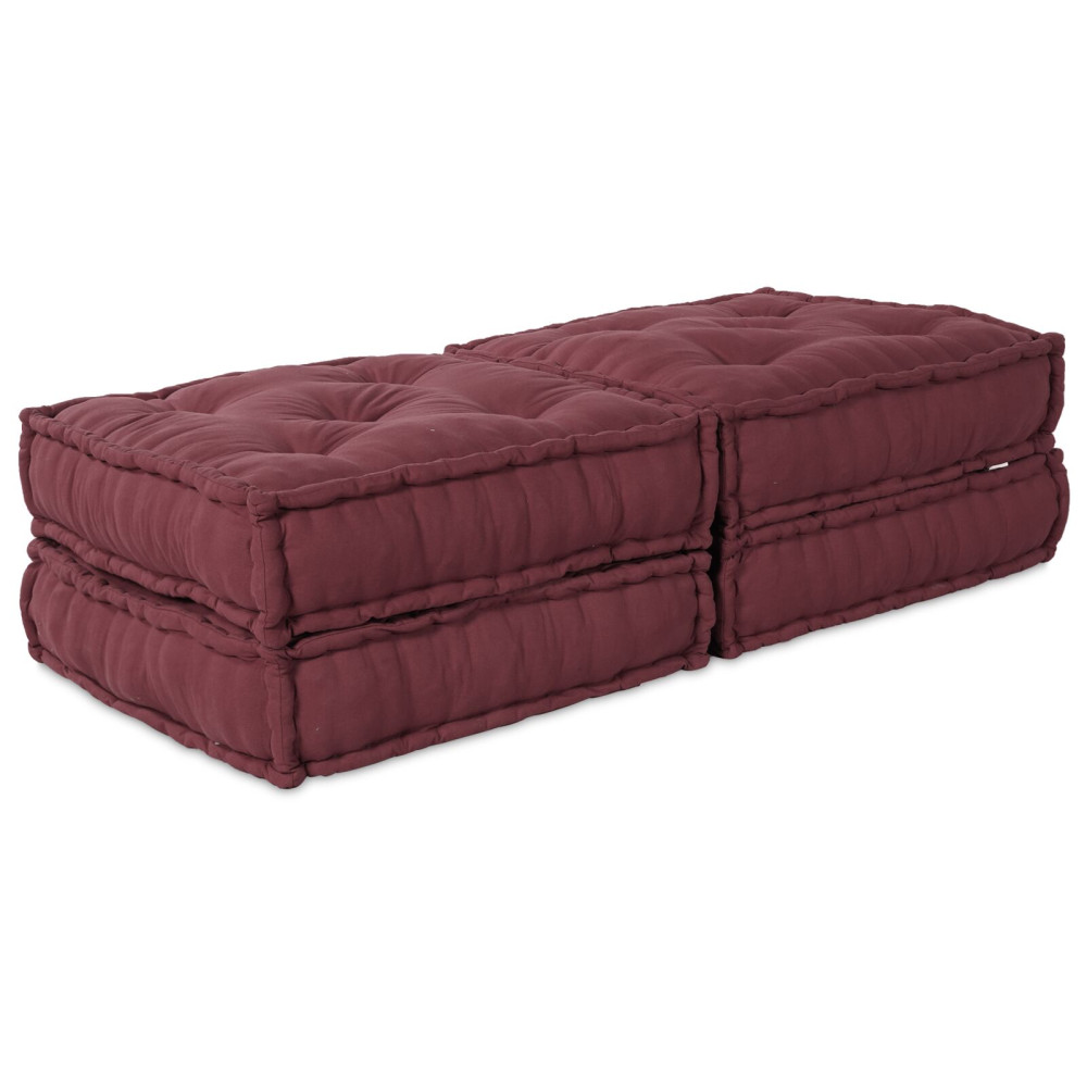Produktbild för Modulsofa enhet 2 pcs Bordeaux 140 x 70 x 36 cm Tyg