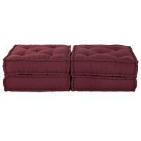 Produktbild för Modulsofa enhet 2 pcs Bordeaux 140 x 70 x 36 cm Tyg
