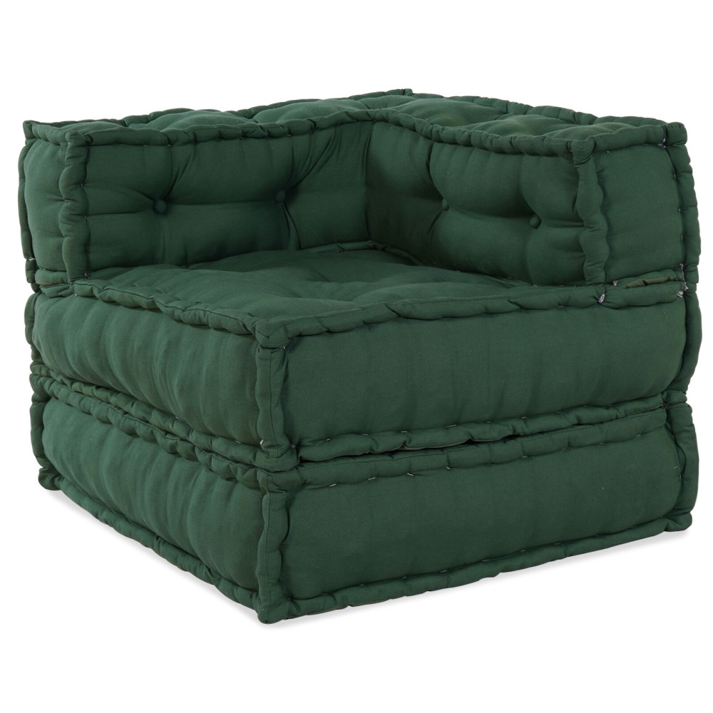 Produktbild för Modulsofa enhet 3 pcs Grön Tyg