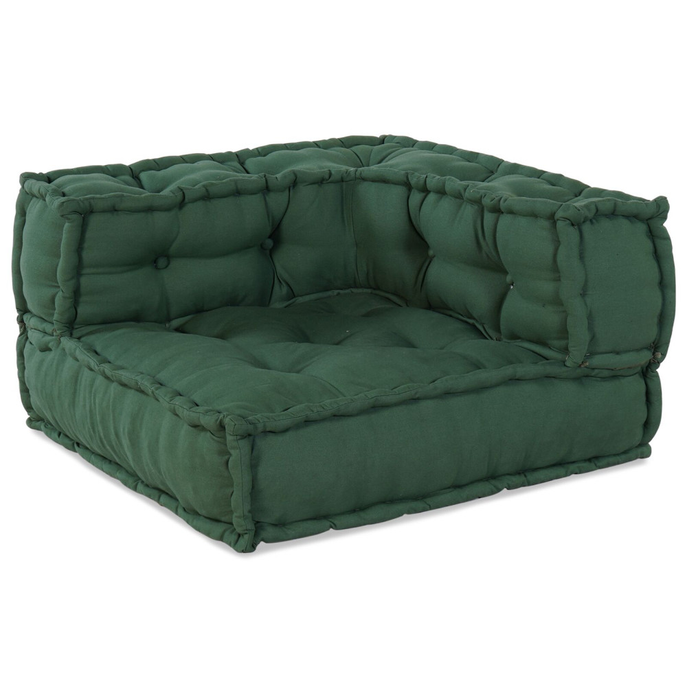 Produktbild för Modulsofa enhet 3 pcs Grön Tyg