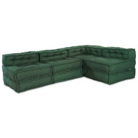 Produktbild för Modulsofa enhet 4 pcs Grön Tyg