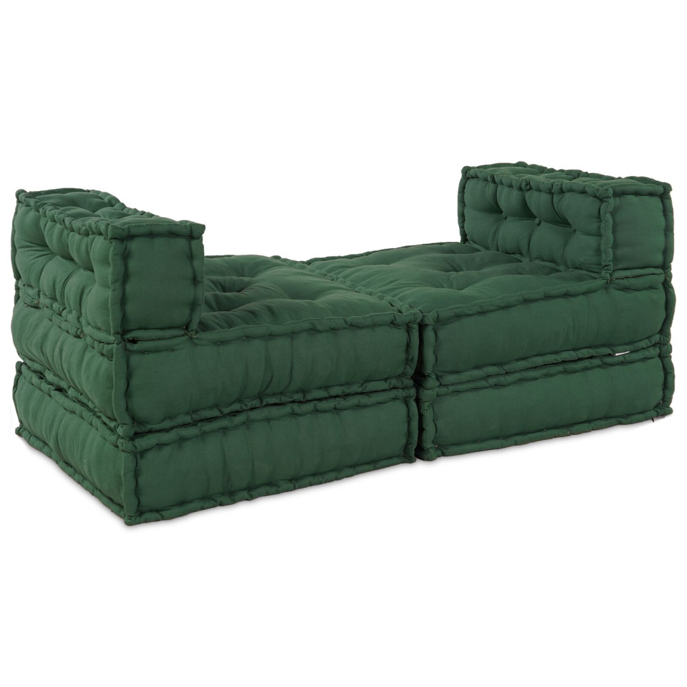 Produktbild för Modulsofa enhet 4 pcs Grön Tyg