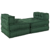 Produktbild för Modulsofa enhet 4 pcs Grön Tyg