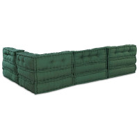 Produktbild för Modulsofa enhet 4 pcs Grön Tyg