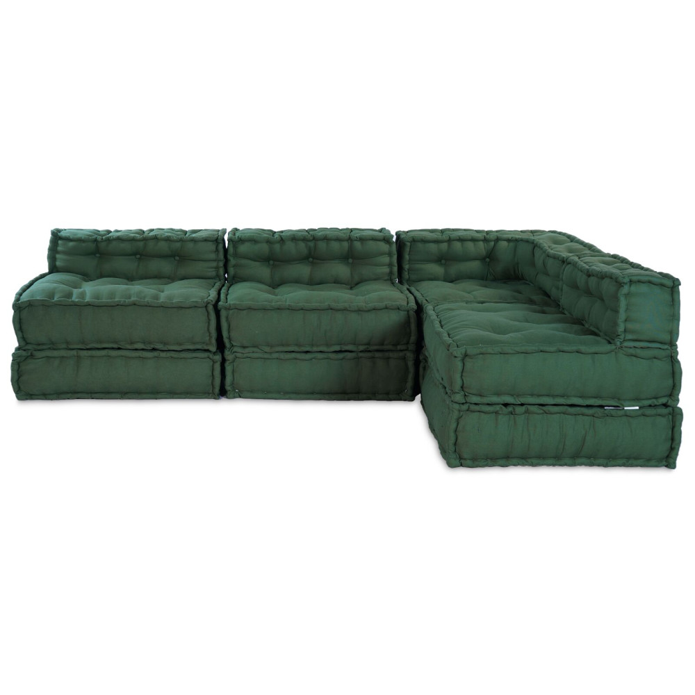 Produktbild för Modulsofa enhet 4 pcs Grön Tyg