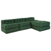 Produktbild för Modulsofa enhet 4 pcs Grön Tyg
