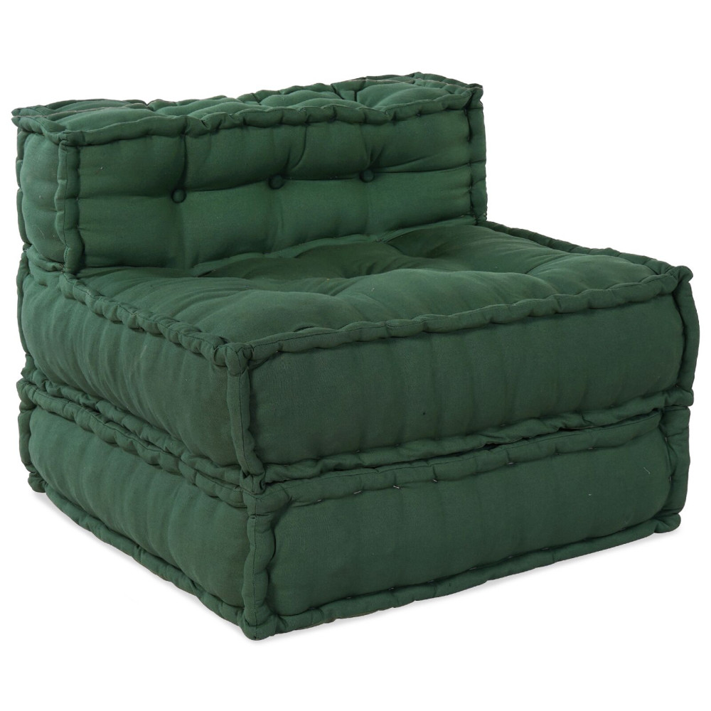 Produktbild för Modulsofa enhet 4 pcs Grön Tyg