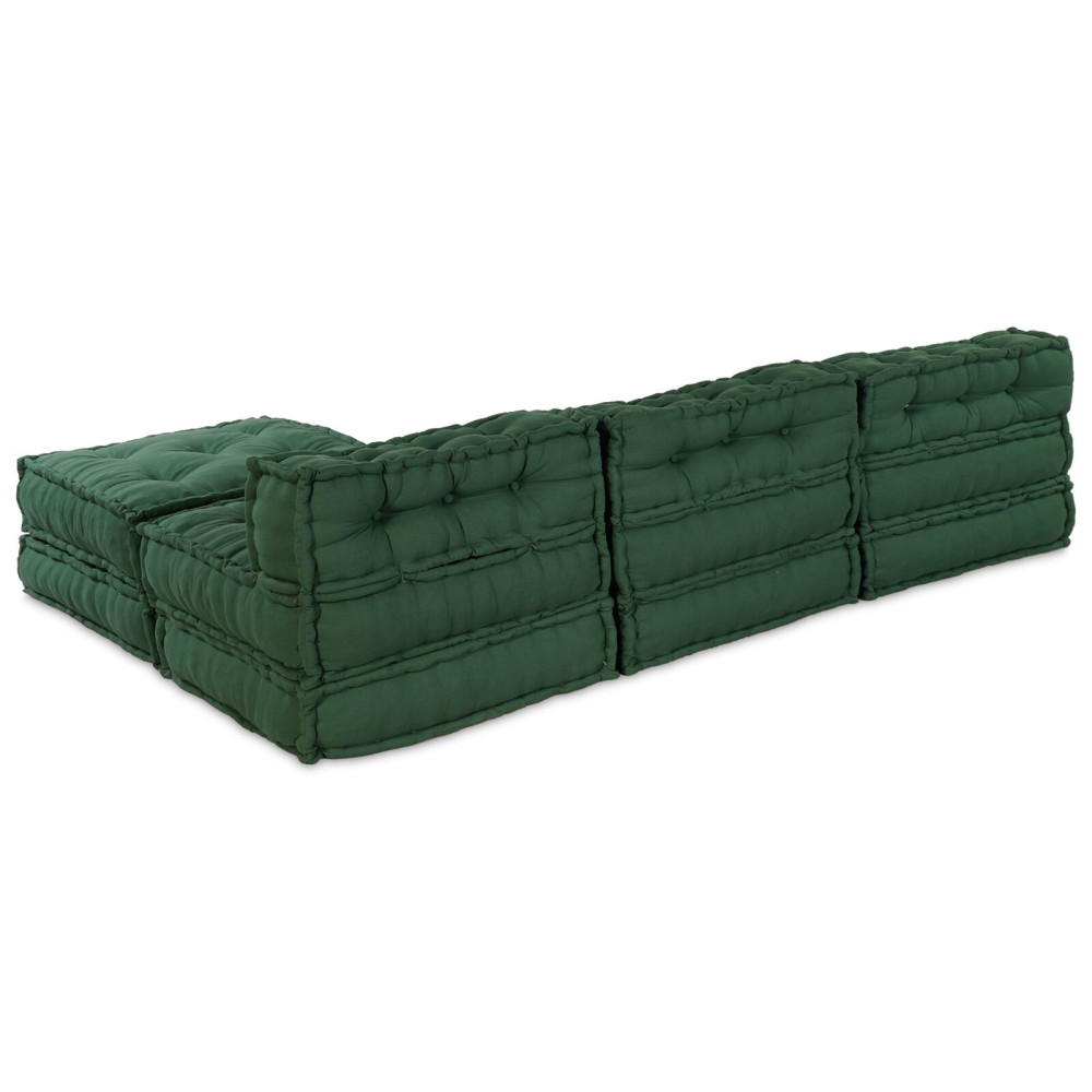 Produktbild för Modulsofa enhet 4 pcs Grön Tyg