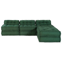 Produktbild för Modulsofa enhet 4 pcs Grön Tyg