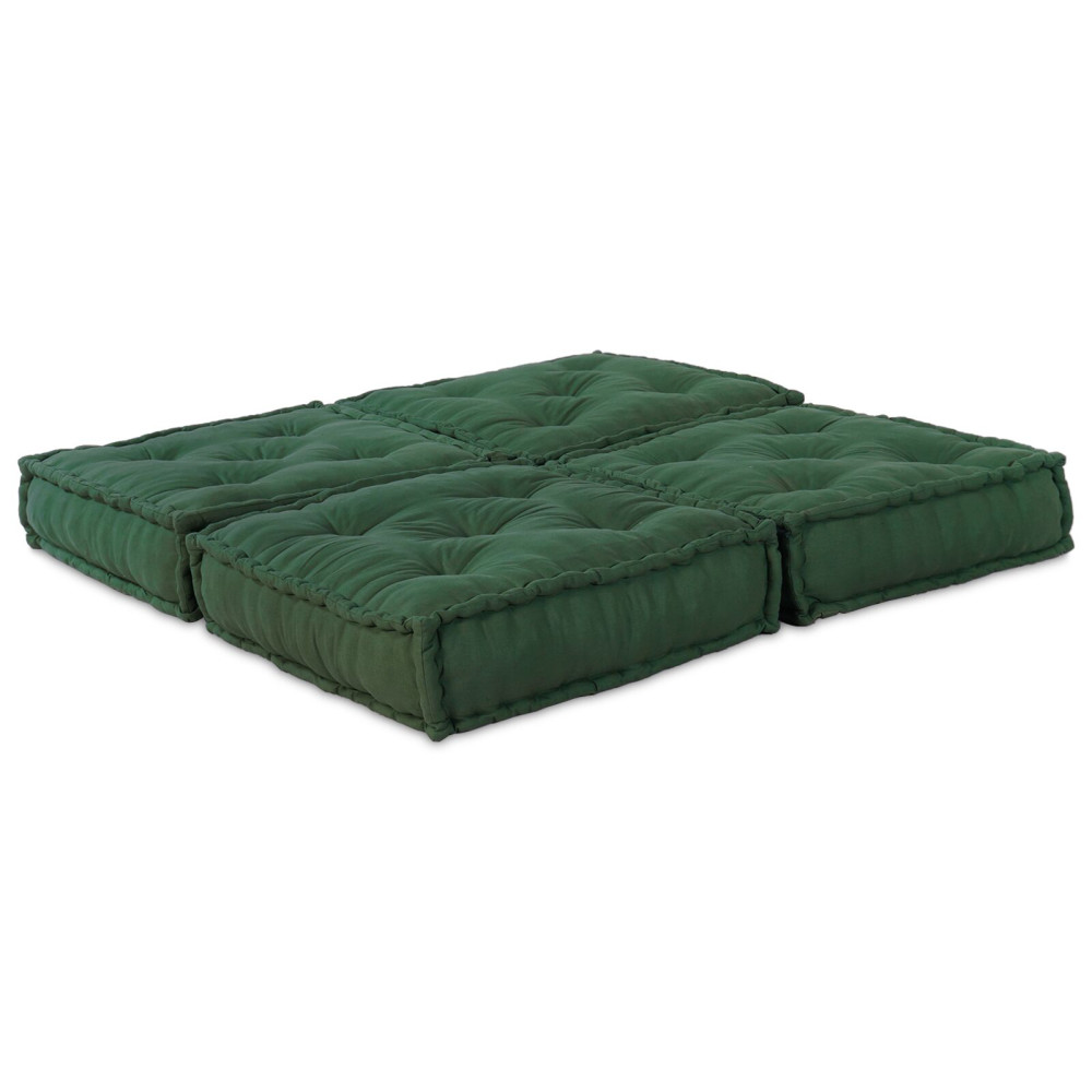 Produktbild för Modulsofa enhet 2 pcs Grön 140 x 70 x 36 cm Tyg