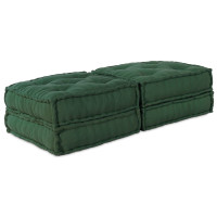 Produktbild för Modulsofa enhet 2 pcs Grön 140 x 70 x 36 cm Tyg