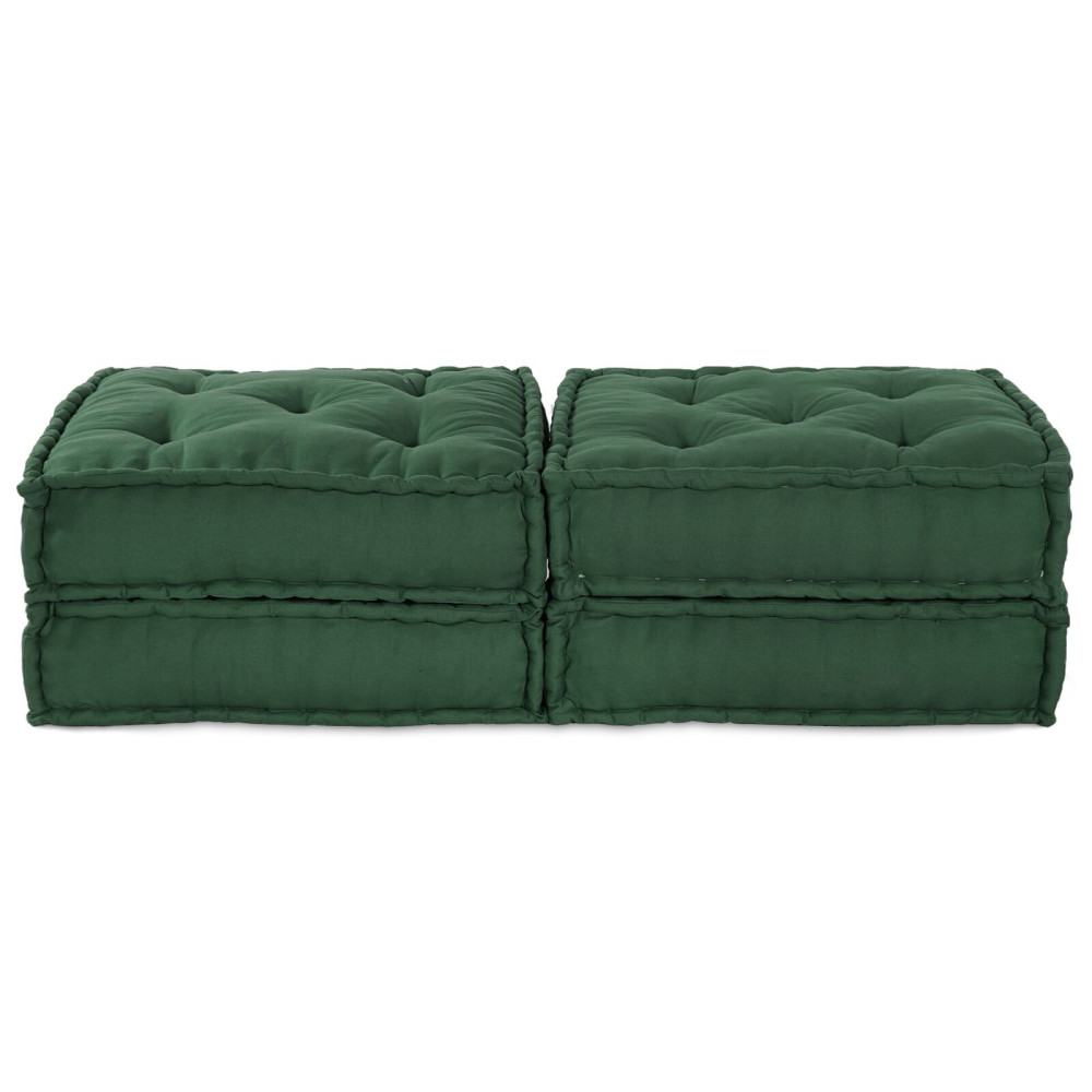 Produktbild för Modulsofa enhet 2 pcs Grön 140 x 70 x 36 cm Tyg