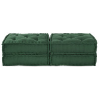 Produktbild för Modulsofa enhet 2 pcs Grön 140 x 70 x 36 cm Tyg