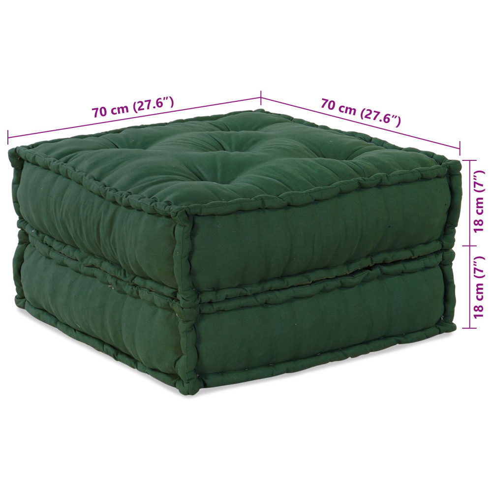 Produktbild för Modulsofa enhet 2 pcs Grön 140 x 70 x 36 cm Tyg