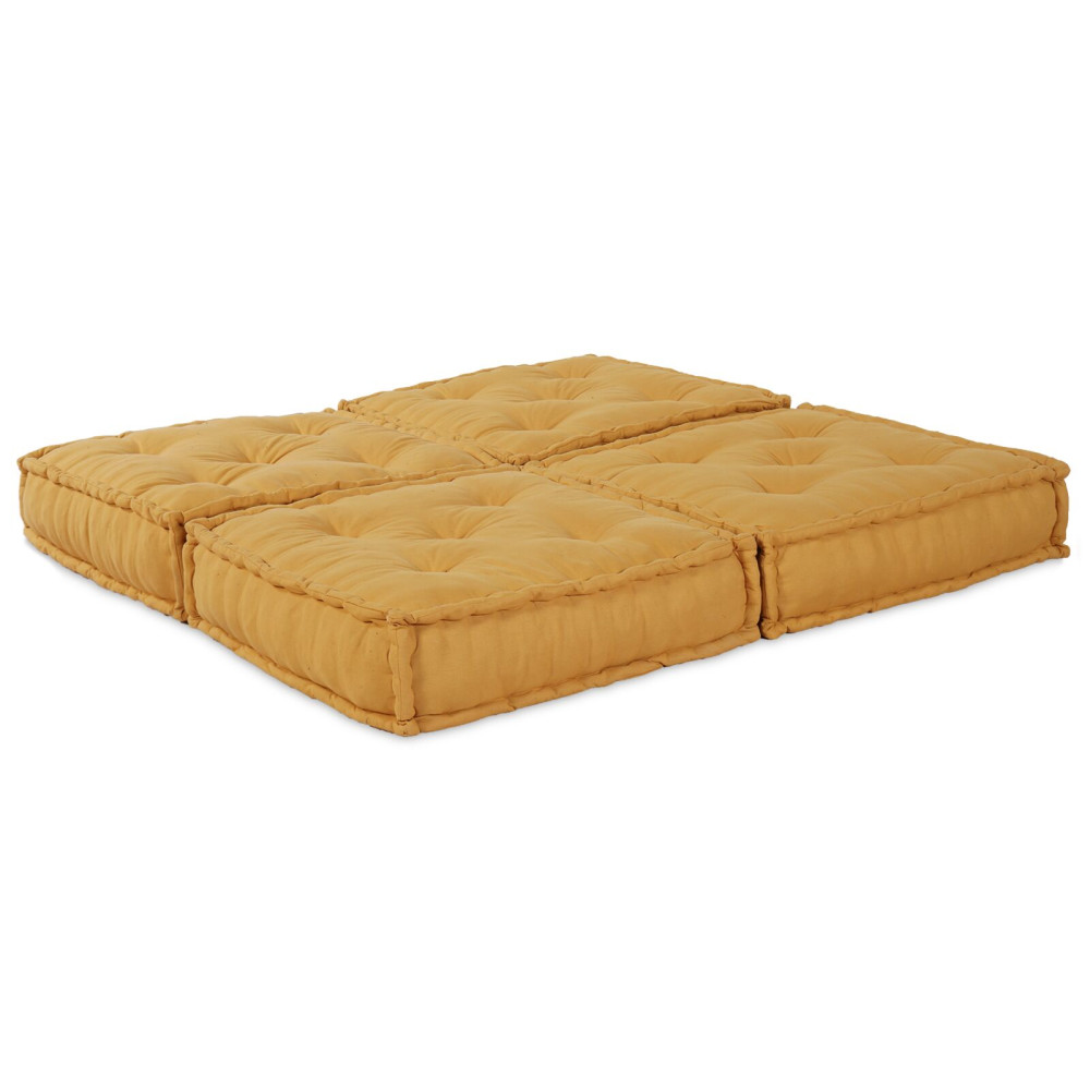 Produktbild för Modulsofa enhet 2 pcs Gul 140 x 70 x 36 cm Tyg