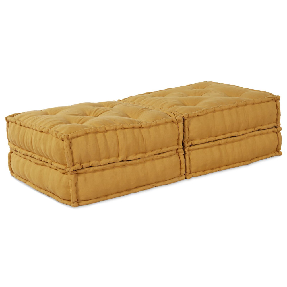 Produktbild för Modulsofa enhet 2 pcs Gul 140 x 70 x 36 cm Tyg