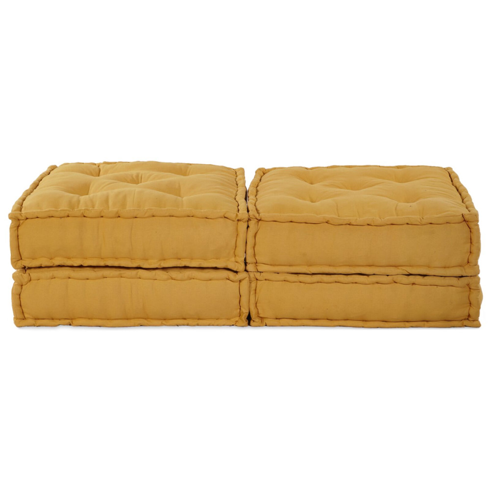 Produktbild för Modulsofa enhet 2 pcs Gul 140 x 70 x 36 cm Tyg