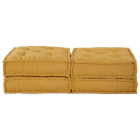 Produktbild för Modulsofa enhet 2 pcs Gul 140 x 70 x 36 cm Tyg