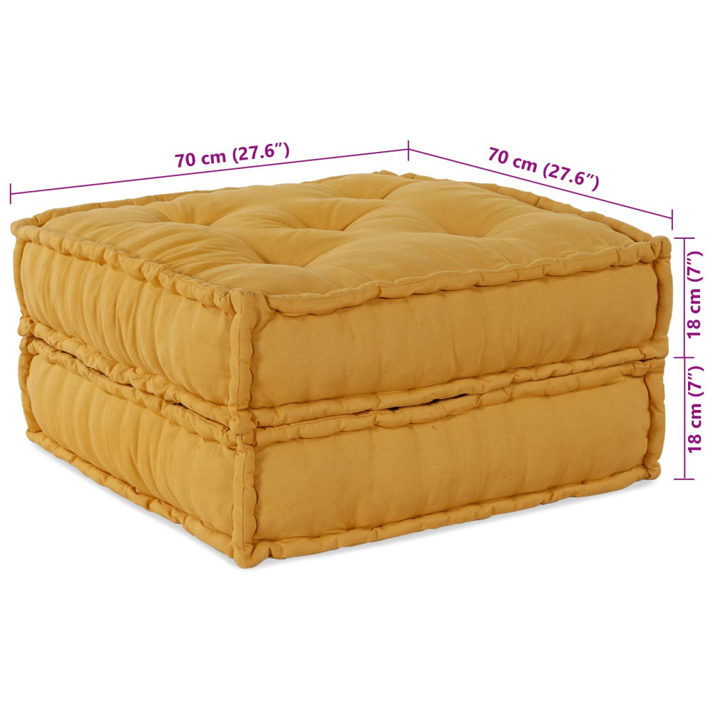 Produktbild för Modulsofa enhet 2 pcs Gul 140 x 70 x 36 cm Tyg