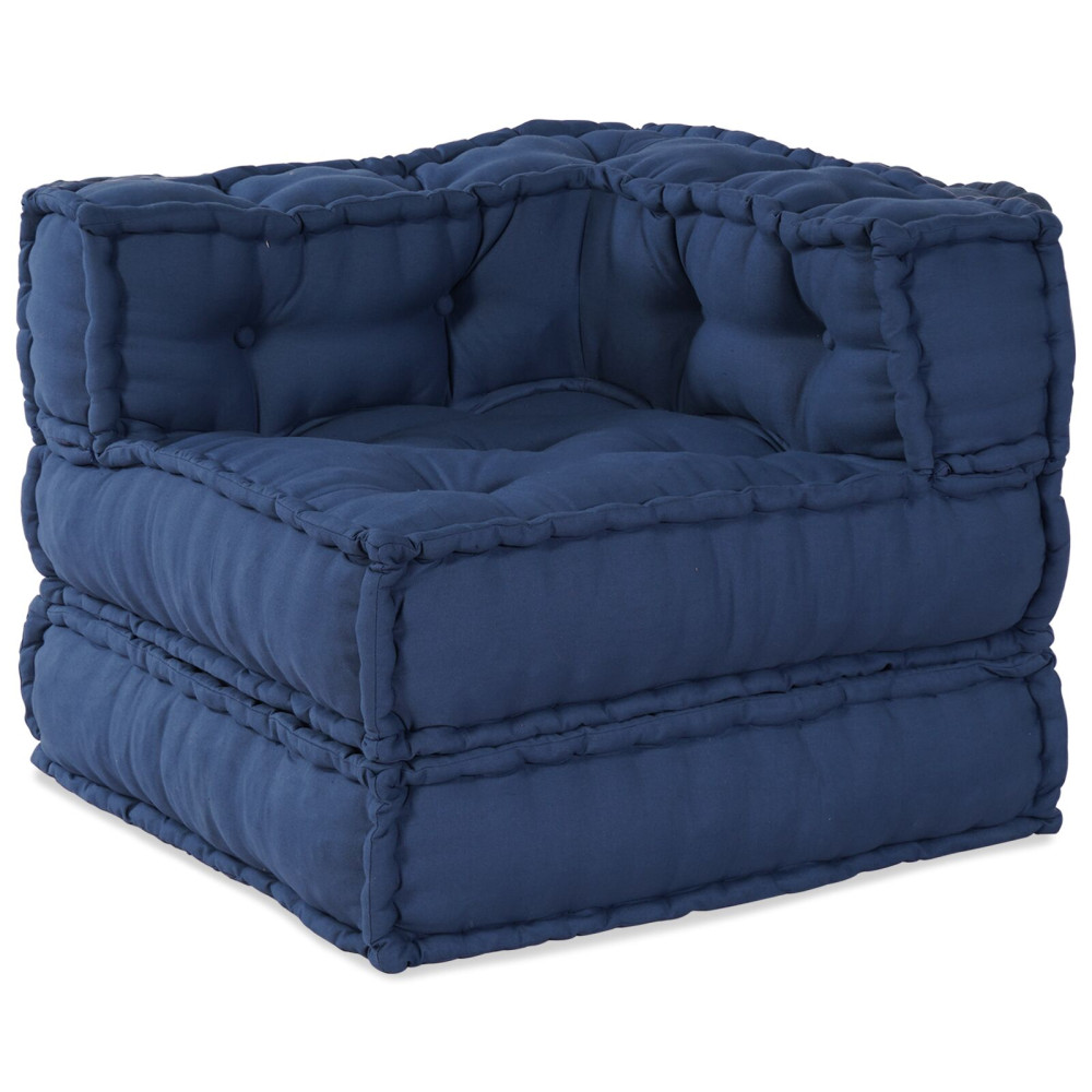 Produktbild för Modulsofa enhet 2 pcs Indigo 140 x 70 x 56 cm Tyg