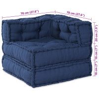 Produktbild för Modulsofa enhet 2 pcs Indigo 140 x 70 x 56 cm Tyg