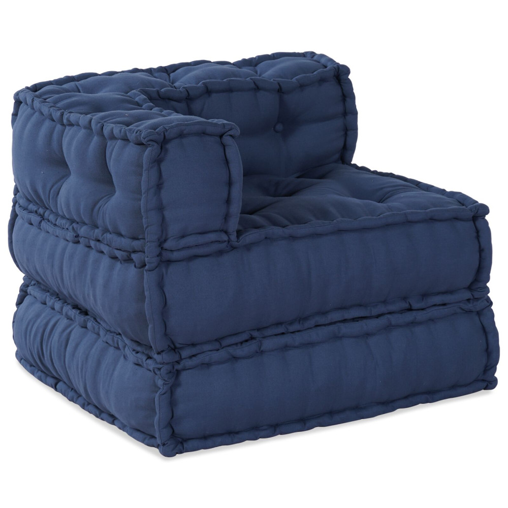 Produktbild för Modulsofa enhet 2 pcs Indigo 140 x 70 x 56 cm Tyg