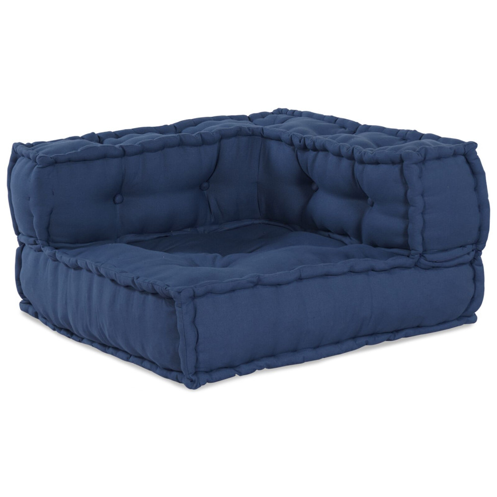Produktbild för Modulsofa enhet 2 pcs Indigo 140 x 70 x 56 cm Tyg