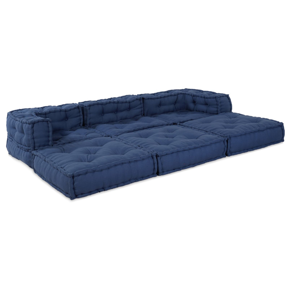 Produktbild för Modulsofa enhet 3 pcs Indigo Tyg
