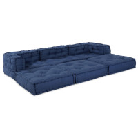 Produktbild för Modulsofa enhet 3 pcs Indigo Tyg