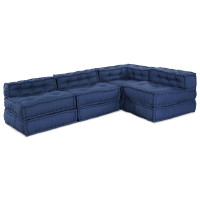 Produktbild för Modulsofa enhet 4 pcs Indigo Tyg
