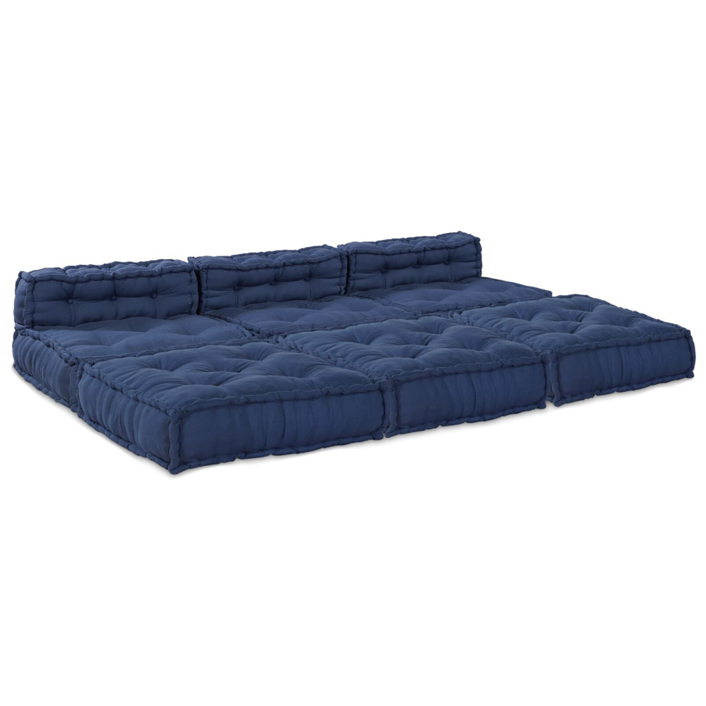 Produktbild för Modulsofa enhet 4 pcs Indigo Tyg
